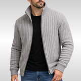 Armand | Cardigan Homme en Maille Zippé à Rayures Texturées