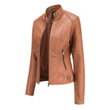 Mélanie | Veste de moto femme sans col à coupe ajustée