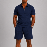 Hugo | Ensemble Polo Homme à Fermeture Éclair et Short d'Été