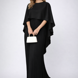 Aurore | Robe Maxi Plissée en Mousseline à Col Montant