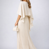 Aurore | Robe Maxi Plissée en Mousseline à Col Montant