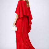 Aurore | Robe Maxi Plissée en Mousseline à Col Montant
