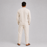 Valentin | Ensemble en Lin Homme à Col Cubain Élégant