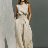 Victoire | Ensemble Femme 2 Pièces en Coton et Lin au Style Minimaliste