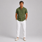 Clément | Ensemble d'été en lin pour homme avec chemise et pantalon respirants