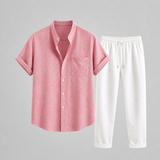 Clément | Ensemble d'été en lin pour homme avec chemise et pantalon respirants