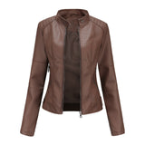 Mélanie | Veste de moto femme sans col à coupe ajustée