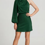 Clarisse | Robe Mini Asymétrique Satinée