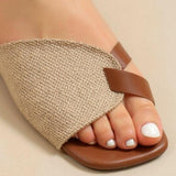 Yara | Sandales beiges avec accents en cuir