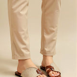 Yara | Sandales beiges avec accents en cuir