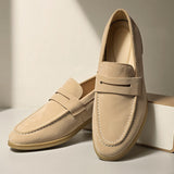 Margaux | Mocassins beiges élégants à finition lisse