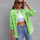 Avelyne | Veste en jean oversize femme style décontracté et délavé