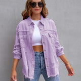 Avelyne | Veste en jean oversize femme style décontracté et délavé