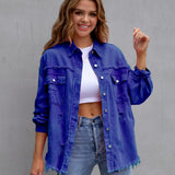 Avelyne | Veste en jean oversize femme style décontracté et délavé