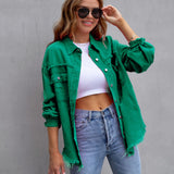 Avelyne | Veste en jean oversize femme style décontracté et délavé