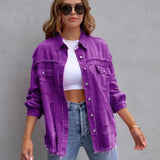 Avelyne | Veste en jean oversize femme style décontracté et délavé