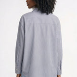 Noémie | Blouse Femme Rayée Oversize à Nœud Élégant