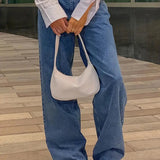 Mélanie | Jeans baggy taille basse en denim bleu vintage coupe ample années 90