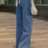 Mélanie | Jeans baggy taille basse en denim bleu vintage coupe ample années 90
