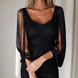 Mira | Robe femme avec décolleté et manches longues