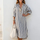 Chloé | Robe Maxi en Lin à Col Boutonné