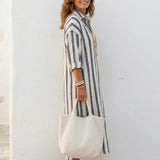 Chloé | Robe Maxi en Lin à Col Boutonné
