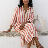 Chloé | Robe Maxi en Lin à Col Boutonné