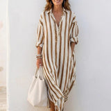 Chloé | Robe Maxi en Lin à Col Boutonné