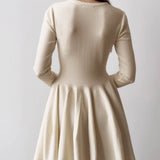 Roseline | Robe Fit-and-Flare avec Jupe Structurée et Manches Longues