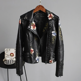 Martine | Veste en simili cuir à imprimé floral
