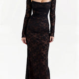Valeria | Robe longue en dentelle avec corset