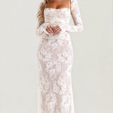 Valeria | Robe longue en dentelle avec corset