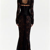 Valeria | Robe longue en dentelle avec corset