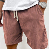 Armand | Short Homme en Velours Côtelé à Taille Ajustable et Coupe Décontractée