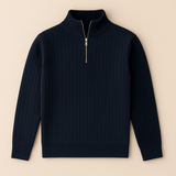 Noé | Pull homme côtelé avec col zippé élégant