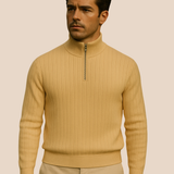 Noé | Pull homme côtelé avec col zippé élégant