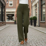 Sophie | Pantalon Taille Haute Extensible pour Femme – Poches Latérales Chic