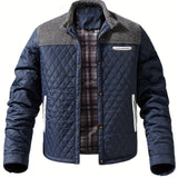 Benoît | Veste matelassée bicolore pour homme à col montant et fermeture à pressions