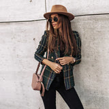Aurélie | Blazer élégant à carreaux femme coupe ajustée intemporelle