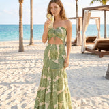 Althéa | Robe Maxi Femme à Imprimé Tropical Élégant