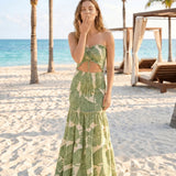 Althéa | Robe Maxi Femme à Imprimé Tropical Élégant
