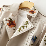 Martine | Veste en simili cuir à imprimé floral