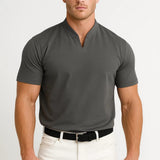Clément | T-shirt Homme Smart Casual à Col Montant Fendu