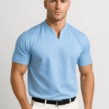 Clément | T-shirt Homme Smart Casual à Col Montant Fendu