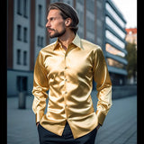 Florian | Chemise homme slim fit à manches longues et finition brillante