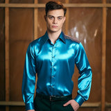 Florian | Chemise homme slim fit à manches longues et finition brillante