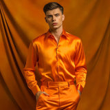 Florian | Chemise homme slim fit à manches longues et finition brillante