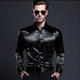 Florian | Chemise homme slim fit à manches longues et finition brillante