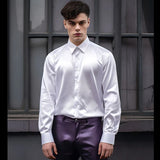 Florian | Chemise homme slim fit à manches longues et finition brillante