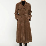 Élise | Trench en daim élégant pour femme avec ceinture à la taille